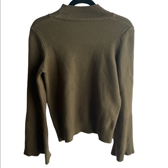 KNITTED & KNOTTED WIDE SLEEVE FLORAL PRINT MOCK NECK SWEATER - Picture 4 of 4